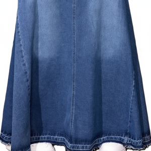 Falda larga vaquera con abertura frontal lateral Estilo informal Elegante Grapa de temporada Fla Maxi Chic Versátil Elegancia Moda - Product Image 1