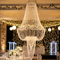 Lustre de Mariage Moderne de Luxe, Centre de Table en Cristal Perlé, Lustres en Acrylique pour Mariages, Décoration Lumineuse de Plafond
