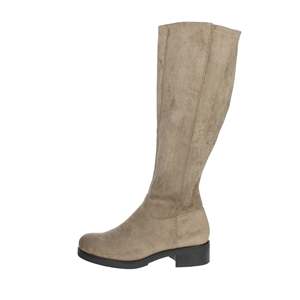 Botas Altas hasta la Rodilla para Mujer, Color Taupe, Gamuza, Tacón Bajo, Botas de Moda - Product Image 1