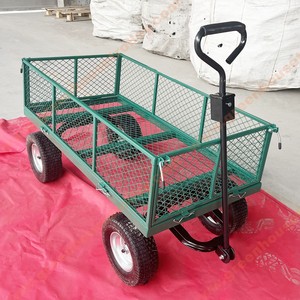 मेश स्टील गार्डन कार्ट फोल्डिंग उपयोगिता वैगन के साथ चूने वाली गाड़ी - Product Image 2