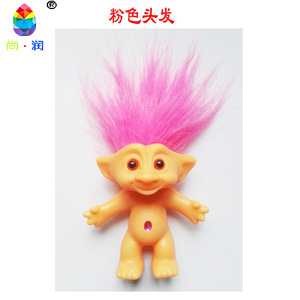 Figurine en vinyle de 10 cm, poupée troll aux cheveux bleus, jouet unisexe pour enfants - Product Image 4