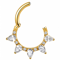 Anneau de piercing articulé en titane ASTM F136 avec zircon en forme de poire, pour enfant, unisexe, pour Daith, Septum, bijou de mode