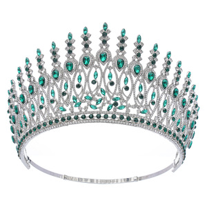 Elegant Tall Crystal Pageant Crown Silver Plated Rhinestone <b>Tiara</b> <b>For</b> <b>Wedding</b> Prom And Competition - Product Image 5