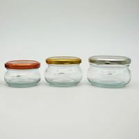 Pot à confiture 80ml 100ml 150ml 200ml Pot à confiture en verre transparent à large bouche avec couvercle à vis
