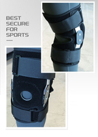 Genouillères de compression sportives noires avec plaque de soutien en aluminium et joint amortisseur en gel de silicone