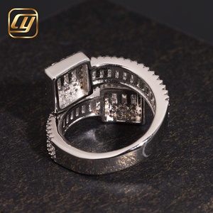 Luxury Women's White Gold <b>Emerald</b> Cut Diamond <b>Ring</b> Rhodium Plated GIA Certified Wedding Band Full Eternity Pave Setting - Product Image 4