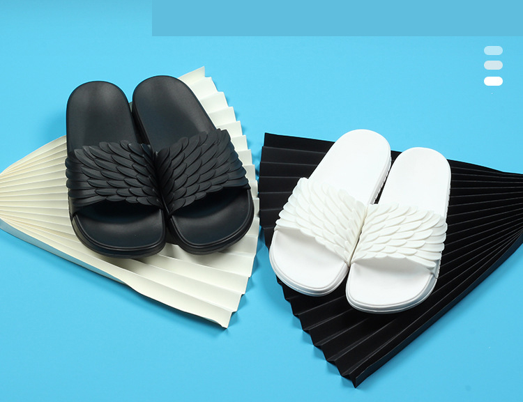 New Candy Color Personality Feather Flat Slippers EVA Outdoor Soft Soled Slides Shoes