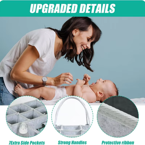 Reliable Quality Portable Baby <strong>Diaper</strong> Caddy Organizer Oversize Nursery Baby Storage Bin with Adjustable Dividers for Baby - Product Image 6