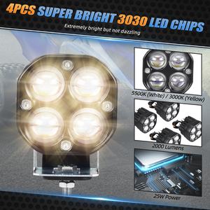 NiceCNC 4PCS 25W 2000 Lúmenes 12V Faros Delanteros LED para Yamaha <span class=keywords><strong>Raptor</strong></span> <span class=keywords><strong>700</strong></span> 700R 700RSE 2013-2023 2024-2026 - Product Image 2