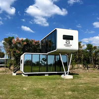 Sıcak satış lüks prefabrik çelik balkon kamp mobil ev bahçe döken minik konteyner ofis tatil otel modüler elma kabin