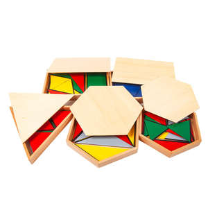Materiales Montessori para bebé, forma geométrica de madera, Tangram, triángulos, tablero de rompecabezas, material didáctico para edades tempranas, juguetes para niños - Product Image 2