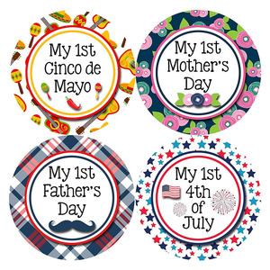 Autocollants pour ma première étape de fête, 3,96 pouces, en papier, fournitures de fête, décorations d'anniversaire non toxiques et originales - Product Image 2