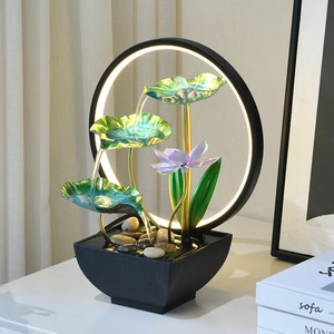 Ornamento de Lago de Lotos con Agua Fluyendo y Retroiluminación, Forma Redonda, para Decoración de Oficina y Sala de Estar - Product Image 3