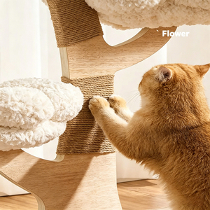 Structure d'escalade élégante et moderne <span class=keywords><strong>pour</strong></span> chat, plateformes moelleuses en forme de fleur, griffoir champignon, tapis de base souple et écologique <span class=keywords><strong>pour</strong></span> mobilier <span class=keywords><strong>pour</strong></span> animaux de compagnie - Product Image 4
