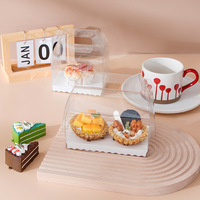 Boîtes à pâtisserie, mousses, cupcakes et gâteaux au fromage en PET transparent de qualité alimentaire, écologiques, design simple, logo personnalisé