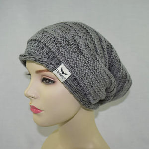 Custom Logo Marled Streetwear Knitted <b>Slouch</b> Sports <b>Beanie</b> Hat 3D Embroidery 100% Acrylic Unisex Warm Outdoor Winter for Travel - Product Image 1