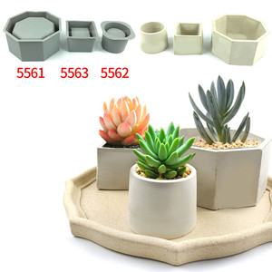 Juego de moldes de silicona para macetas de flores de 16.3cm, 9.2cm y 10cm para cemento, yeso y manualidades - Product Image 3