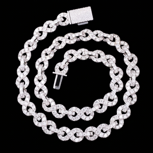 New Design <b>Infinity</b> Cuban Link Chain Fine Jewelry 13mm S925 Silver VVS Moissanite Diamond Cuban Chain Hip Hop <b>Necklace</b> for Men - Product Image 1