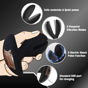 Plug anale vibrante con scossa elettrica, vibratore anale ricaricabile del punto G giocattoli adulti del sesso per le donne e le coppie gioco del sesso Gay - Product Image 3