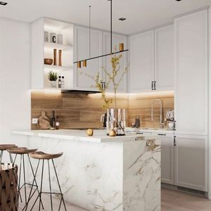 Nouveauté Armoires de cuisine sur mesure Ensemble d'armoires de cuisine complètes avec îlots Plan de travail Armoires de cuisine en gros - Product Image 5