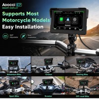 Écran de navigation GPS CarPlay pour moto Aoocci avec caméra embarquée, CarPlay sans fil, Android Auto, système DVR