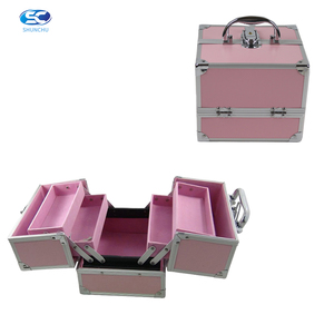 Caixa de maquiagem portátil para viagem, caixa de cosméticos com quatro bandejas para armazenamento de maquiagem, cosméticos, cosméticos e produtos estéticos, tecnologia de unhas - Product Image 6