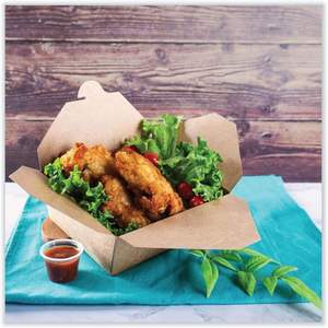 GEN Reclosable Kraft 48 oz Lunch Boxes 300/Carton for Take-Out Eco-Friendly <b>Paper</b> Take-Out Boxes - Product Image 3