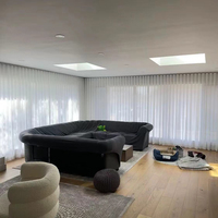 Rideaux de fenêtre en voile plissé classique blanc personnalisés, écologiques, pour salon, pour la maison