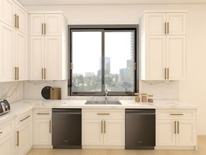 Meuble de cuisine élégant de style shaker, design modulaire simple, personnalisable, en bois massif, granit, meubles de maison, appartement - Product Image 3