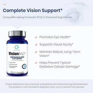 Vitamine pour les yeux Capsules minérales Contient Lutéine Zéaxanthine Zinc Vitamine C E Supplément pour la santé des yeux pour adultes Soutient la sécheresse de la vision - Product Image 2