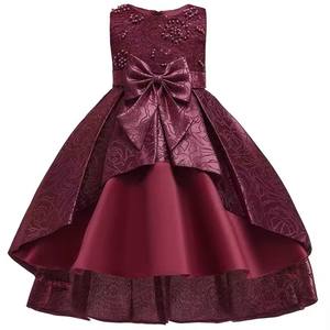 Jacquard Design Meisjes Zomer Satijn <span class=keywords><strong>Prom</strong></span> Dresses Prachtige Bloemen Junoeske Prinsessenjurken Met Strik Decoratie Voor Kinderen - Product Image 3