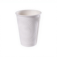 Gobelets à café en papier blanc gaufré de 12 oz, qualité alimentaire, jetables, pour boissons chaudes, pour café à emporter, hôtel et événements de mariage