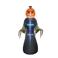 Citrouille et fantôme gonflables géants d'Halloween en plastique avec lumières LED solaires pour décorations extérieures de jardin