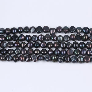 Collier de perles d'eau douce blanches naturelles de 9-10 mm, perles de couleur bonbon semi-finies, accessoires de mode DIY - Product Image 2