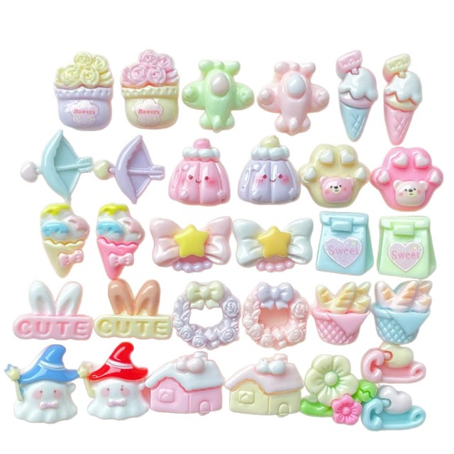 Mini DIY Mobile Phone Case Hairpin Handmade Series Resin Accessories DIY Cream Glue Resin Jewelry Materials Wholesale