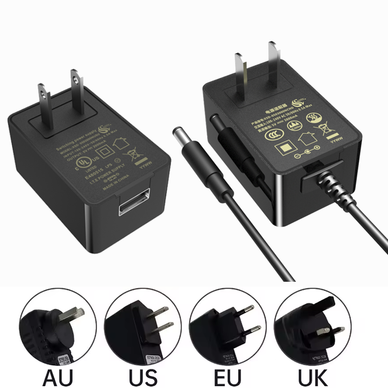 Wall ac dc charger 5v 1a 2a 2.1a 3a 3000ma power adaptor supply usb 5v 4a 2.4a 1.5a 5a amp power adapter for type c uk usa eu kc