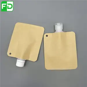 30ml 50ml screw flip cap kraft paper biodegradable spout pouch for cosmetic packaging