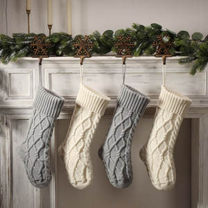 Medias navideñas de 18 pulgadas, medias tejidas con Cable de gran tamaño, regalos y decoraciones para vacaciones familiares, fiesta de <span class=keywords><strong>Navidad</strong></span> - Product Image 5