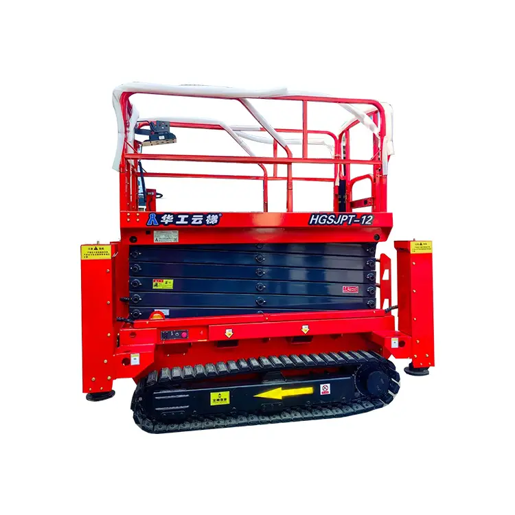 Crawler 12 Meter Aerial Scissor Lift Self-Propelled Electric Lifting Scaffold For Sale