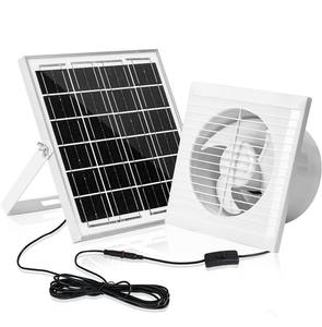 Açık GÜNEŞ PANELI <span class=keywords><strong>fan</strong></span> seti egzoz <span class=keywords><strong>fan</strong></span>ı DC 12V 8 inç tavuk kümesi için köpek evi - Product Image 1