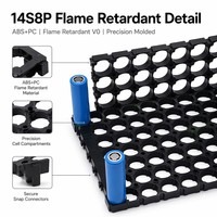 Support de fixation pour cellules de batterie 18650 personnalisé 14S8P, en ABS+PC ignifuge, moulé par injection, accessoire de pack, certifié ISO9001