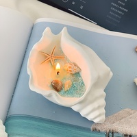 Bougie en cire végétale en forme de coquillage, style esthétique, vente en gros |   Décoration d'intérieur moderne en forme de coquillage, imprimée à la main au sérigraphie, parfumée, pour mariage