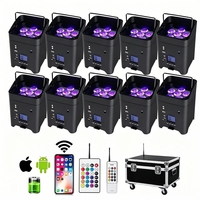 Projecteur LED PAR à batterie 6 couleurs, rechargeable, WiFi 2.4G, DMX512, activé par le son, pour scène, fête, mariage, DJ, discothèque
