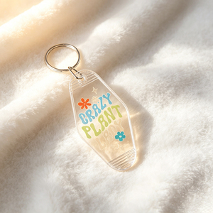 Retro Motel Style Acrylic Keychain Positive Slogan Hotel <b>Key</b> Tag Inspirational Text Bag Pendant <b>Key</b> Ring Accessories Wholesale - Product Image 1