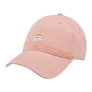 Casquettes de baseball vintage, sportives et élégantes, 6 panneaux, en coton lavé, logo brodé arc-en-ciel personnalisé, plusieurs couleurs disponibles - Product Image 3