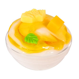 어린이 DIY 슬라임 4개입 팩, 부드러운 과일 요거트 슬라임 젤리 퍼티 TPR 액세서리 포함, 150g 스트레스 해소용 피젯 무독성 장난감 - Product Image 3