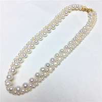 Collier de perles d'eau douce multicouches de qualité AAAA, plaqué or, style Edison, élégant pour mariages et robes Sanqing