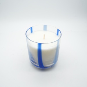 Bougie artisanale en verre transparent, contenants en verre recyclables bleu et <span class=keywords><strong>jaune</strong></span>, bougie personnalisée pour la décoration de fête et de la maison - Product Image 1