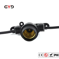 Guirlande lumineuse extérieure avec câble, douille E27, indice d'étanchéité IP65, en nylon et caoutchouc