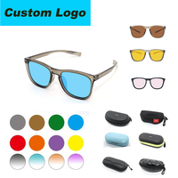 Lunettes de soleil polarisées confortables pour hommes et femmes, monture carrée intégrale, protection UV400, verres TAC PC légers, monture TR90
